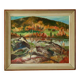 Original mid-century oil painting on Swedish canvas "Autumn Day Järvsö"