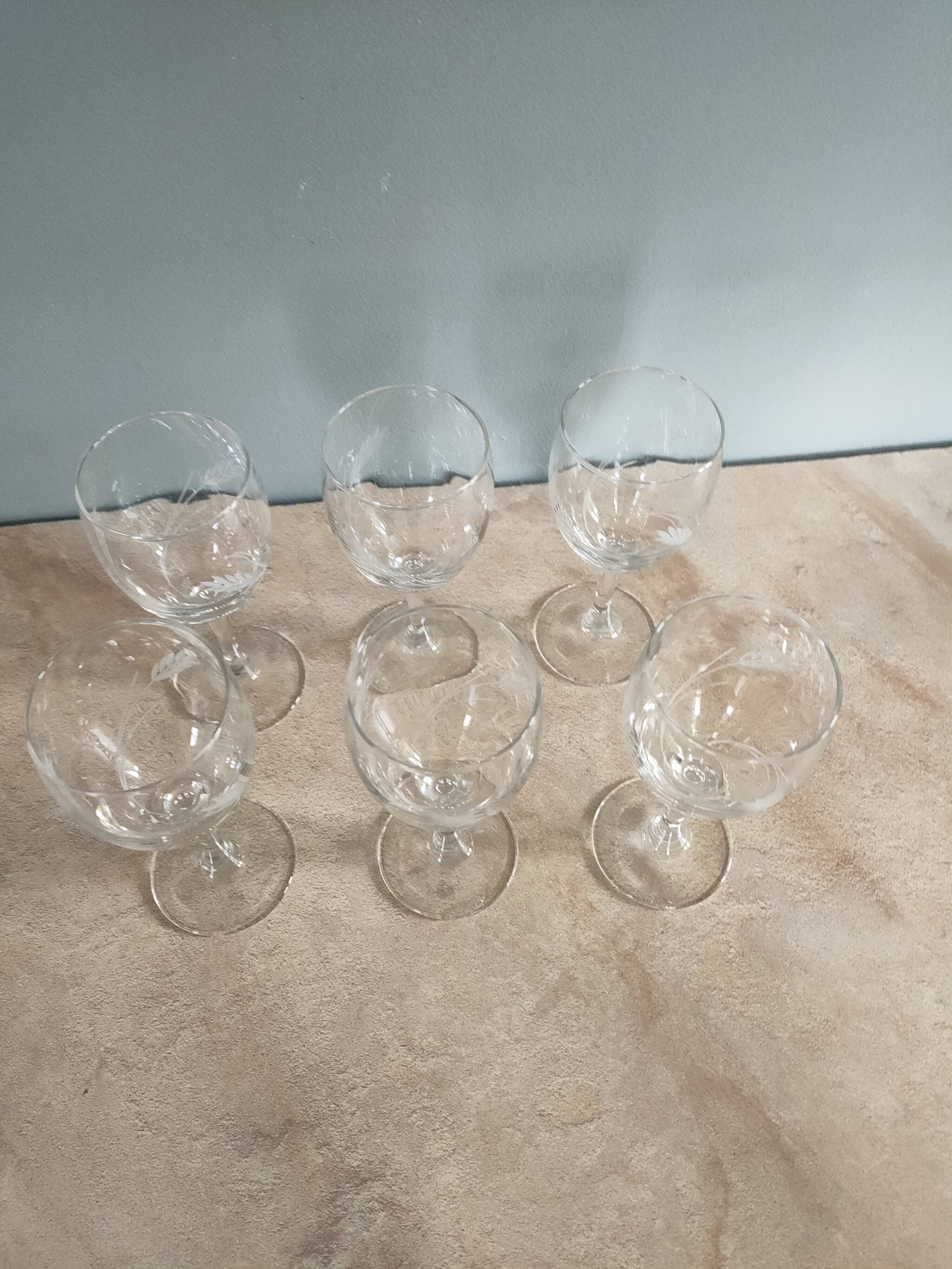6 ears of wheat wine glasses