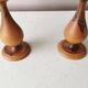 Ensemble de 2 bougeoirs vintage en bois, 1970