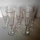 5 crystal Champagne flutes from Baccarat, Clermont model, 19th century.