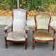 Imperial armchair in mahogany and grey velvet from the 19th century