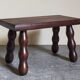Wooden footrest stool turned solid vintage