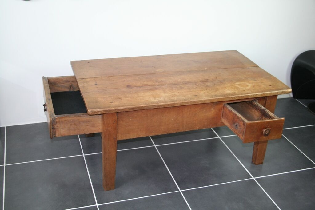 Rustic farm house table with 2 1930 drawers