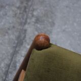 Vintage pine & velvet chairs