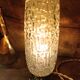 Chic retro table lamp in bronze, spindle glass Lumel, upcycled vintage
