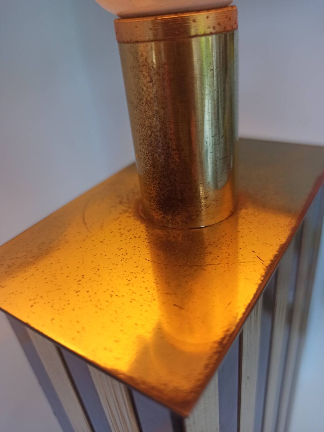 Pair of black and gold art deco style lamps