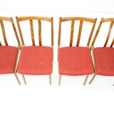 Ensemble de quatre chaises de salle à manger des années 1970, Tchécoslovaquie
