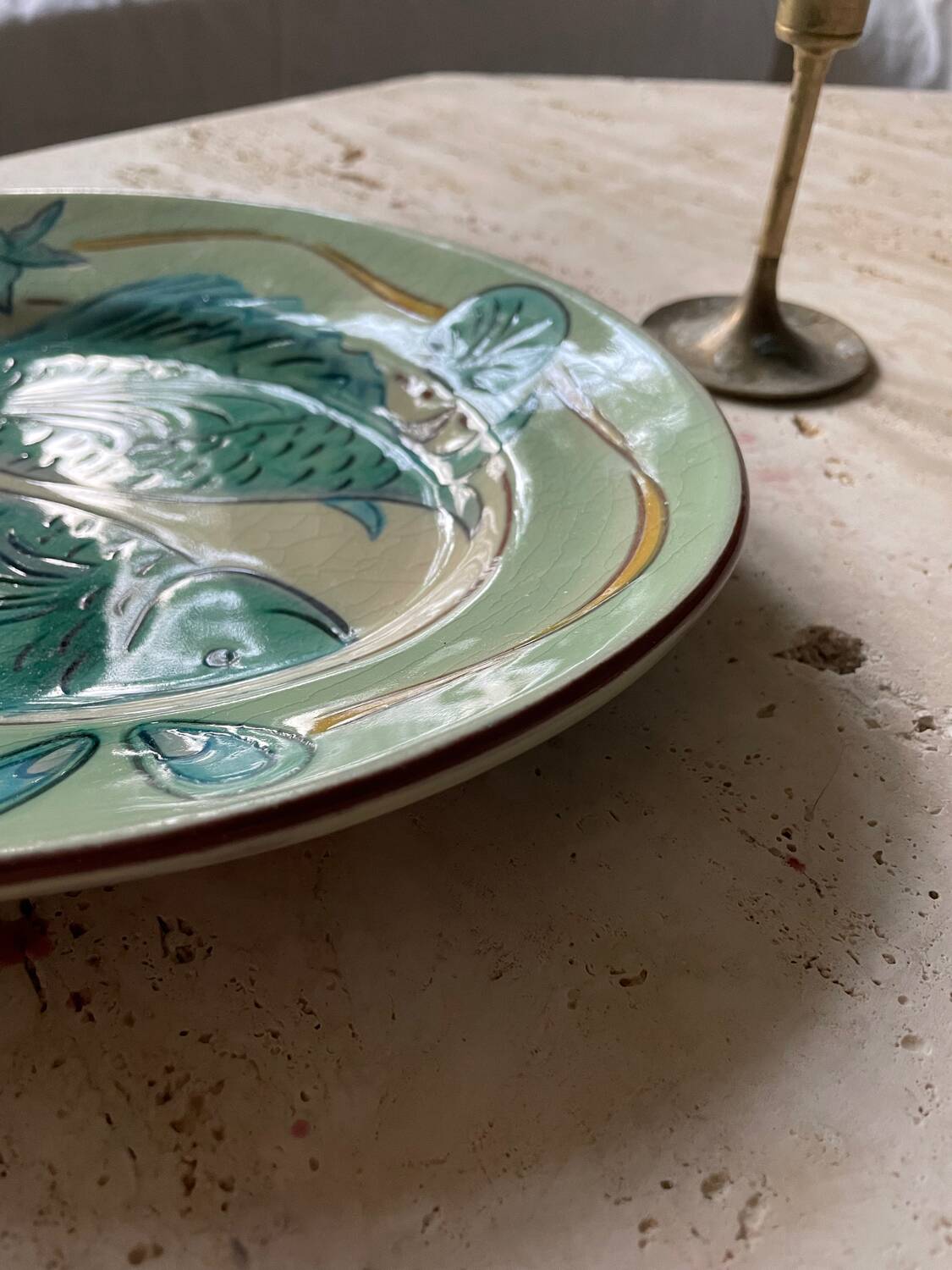 Vintage ceramic fish dish signed