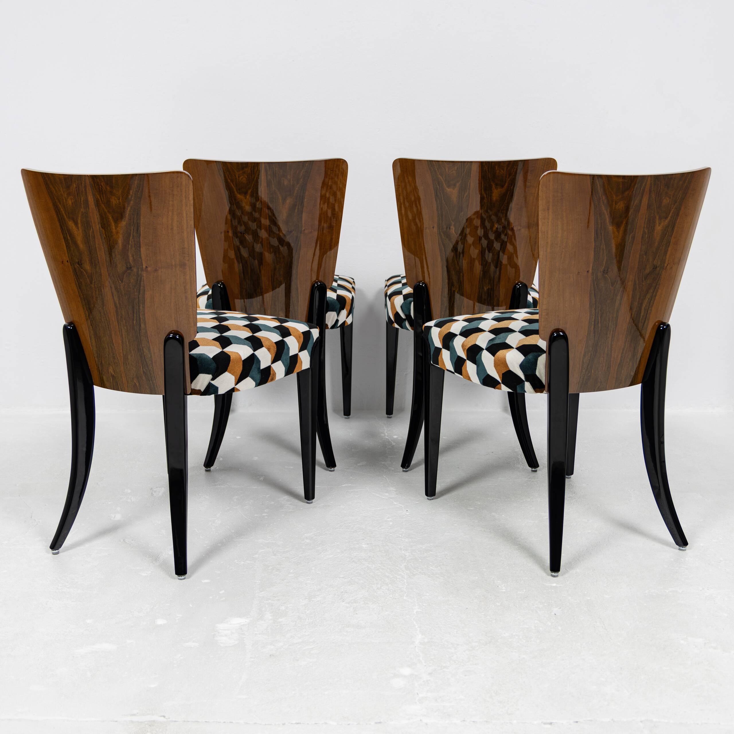 Set of 4 chairs H-214 Jindřich Halabala UP Závody 1950-1959