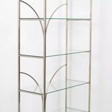 Hollywood Regency glass and chrome library