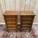 Pair of bedside tables – Louis XVI style – Stained wood and brass – Year
