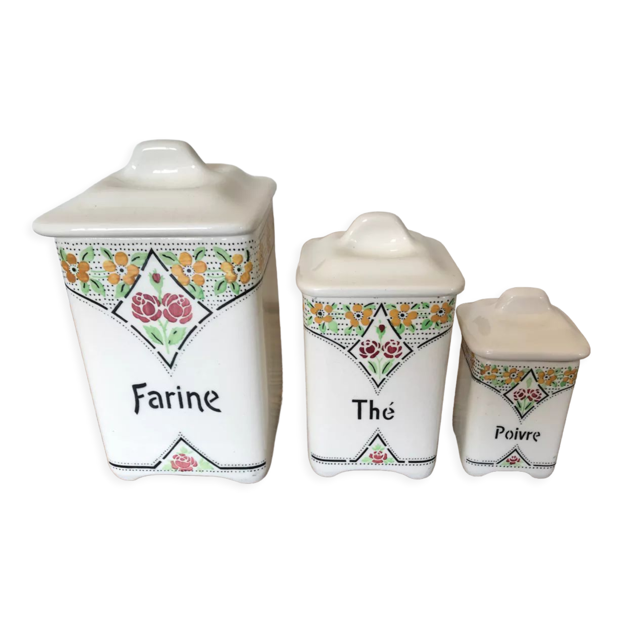 Set of 3 vintage Ditmar pots