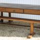 Farmhouse table and two benches, antique wooden farmhouse table, living room furniture, country style, chalet style, decor