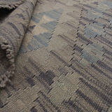 Blue Grey Traditional Handwoven Afghan Kilim Rug 124x182cm