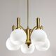 Mid-century Italian Brass and Opaline Chandelier