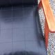 Pair of vintage beech armchairs feet compass covered with black moleskine from the 50s