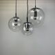 Set of 3 bubble glass pendant lamps by RAAK Amsterdam 1960
