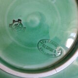 10 green ceramic plates signed "Georges" VALLAURIS