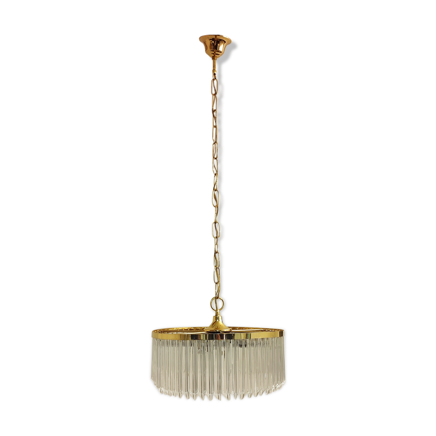 Lamp "Venini" with circular glass ceiling. Italy 1970s.