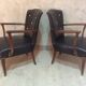 Paire de fauteuils en skai noir 1940
