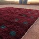 Moroccan Berber rug burgundy 300x200 cm – blue-green geometric patterns
