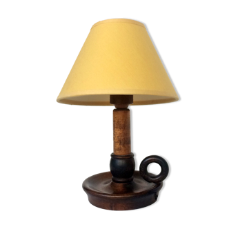 Lampe bougeoir en bois