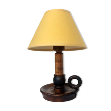 Lampe bougeoir en bois