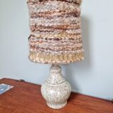Large enameled terracotta lamp, 1970s