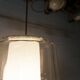 Chandelier 1930 double Opaline blown glass brass and copper