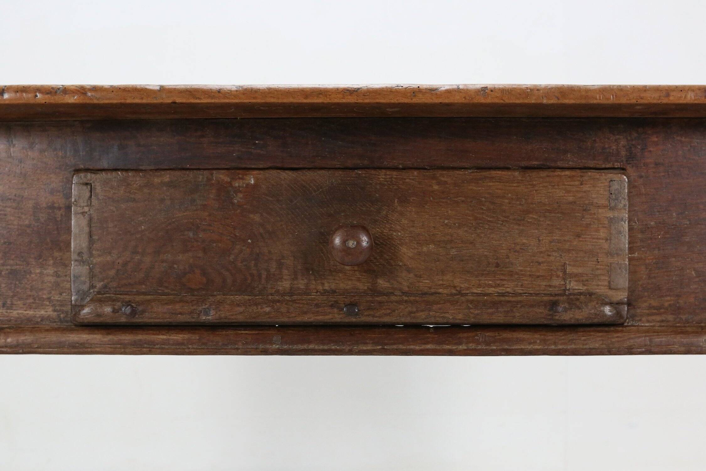 Belgian Antique oak console table with drawer, ca. 1740