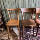 Set 4 vintage mismatched bistro chairs 50
