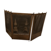 Old brass fire shield