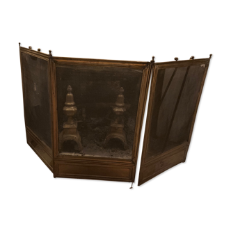 Old brass fire shield