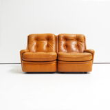 Leather two-seater by Michel Cadestin for Airborne
