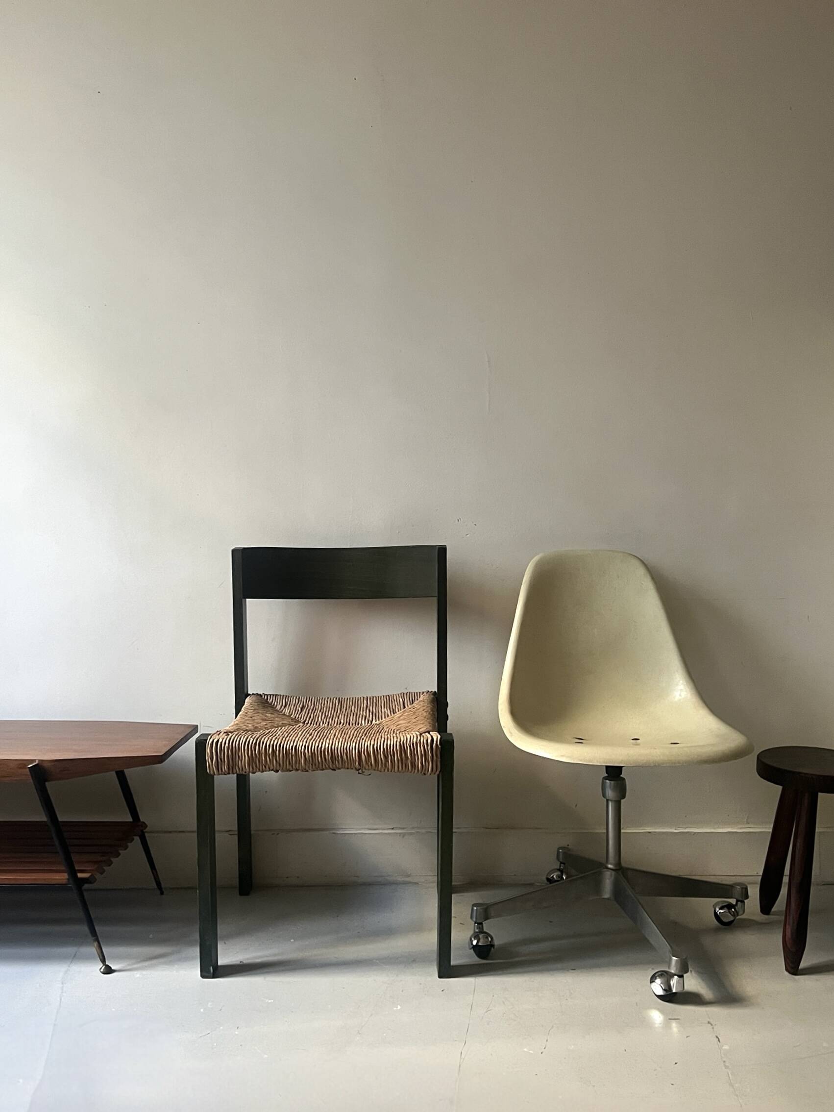 Ecru fibreglass wheelchair by H. Miller for International Furniture