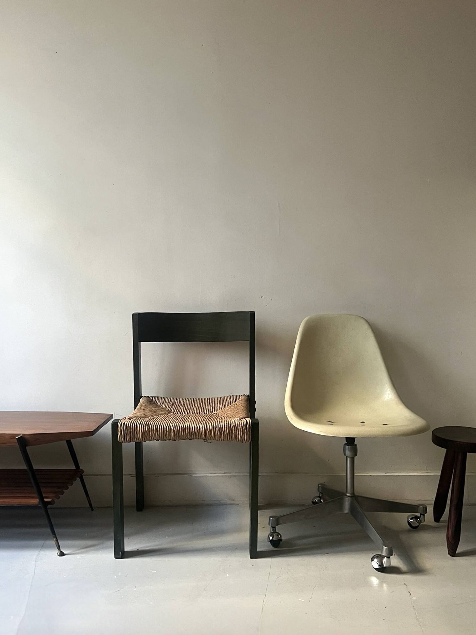 Ecru fibreglass wheelchair by H. Miller for International Furniture