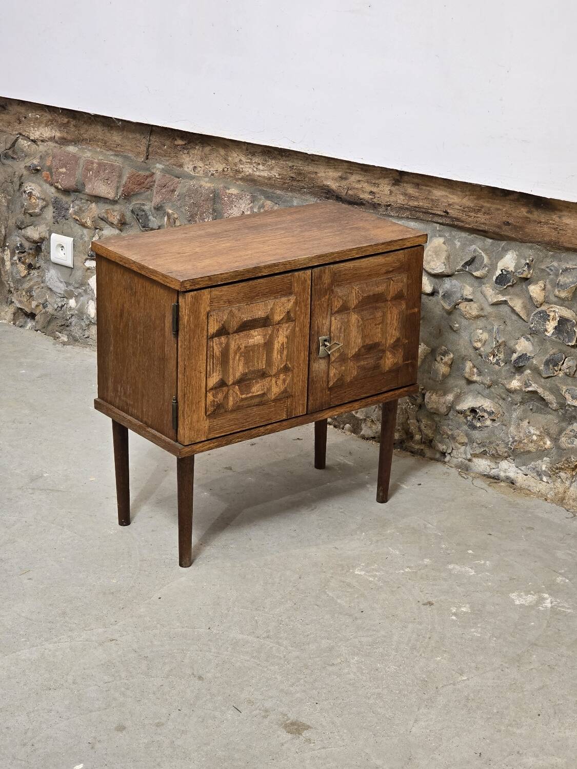 Brutalist two-door bedside table
