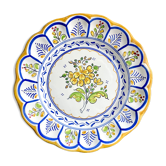 Hand-painted ceramic cake plate