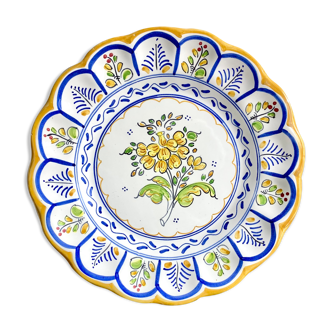 Plat assiette à gâteau céramique peinte à la main