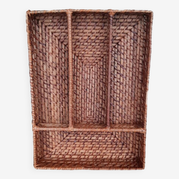 Woven rattan covered storage