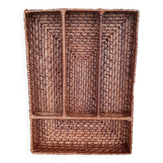 Woven rattan covered storage