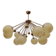 Mid-Century Italian Burnished Brass and Murano Glass Large Sputnik Chandeli