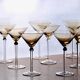 10 Vintage 1970s Amber Large Cocktail Glasses