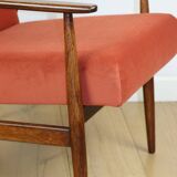 Armchair 'Lis', 1970s design by Henryk Lis orange-brick-terracotta - 2 pieces available