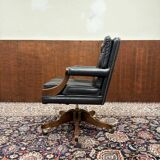 Classic English Black Chesterfield Desk Chair