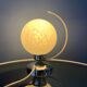 Vintage chrome table lamp with glass shade