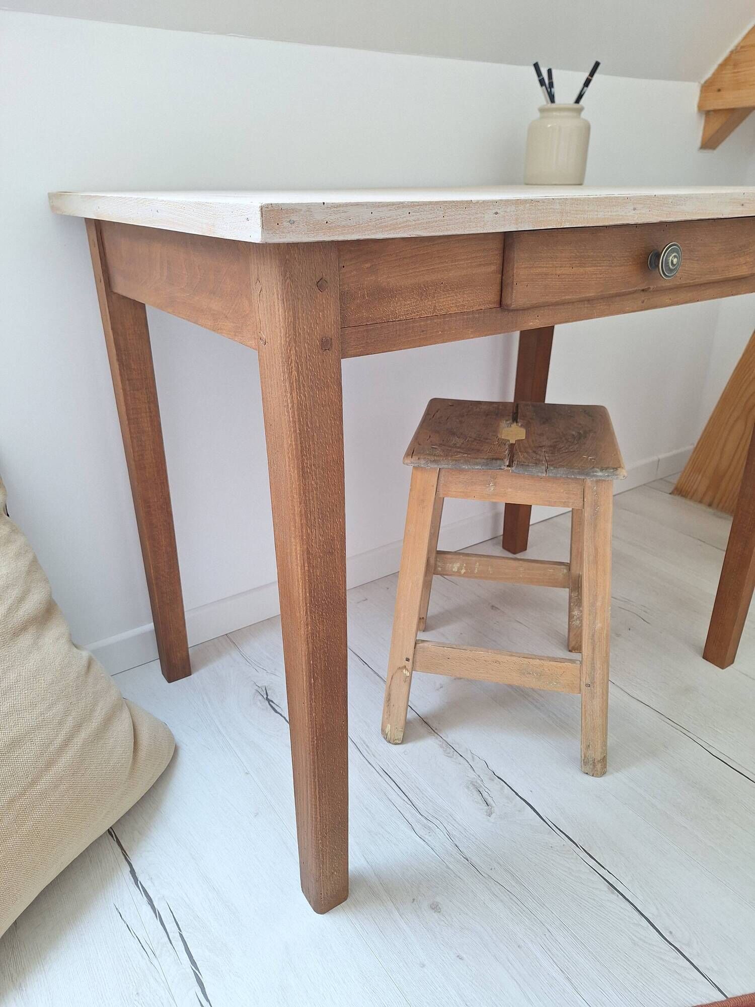 Farmhouse-style wooden desk / side table