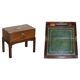 Antique hardwood military campaign desk with writing slope.