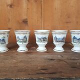 Lot de 5 tasses mazagrans mugs porcelaine vintage