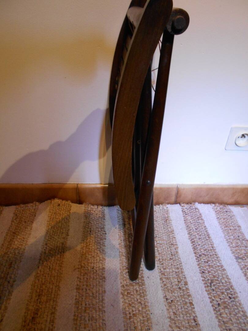 Folding wooden stool, plant holder